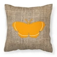 thumbnail image 2 of Carolines Treasures BB1037-BL-OR-PW1818 Butterfly Burlap and Orange   Canvas Fabric Decorative Pillow BB1037 18H x18W, 2 of 2