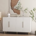 thumbnail image 3 of HIUU White Fluted Buffet Cabinet with Storage - 4 Cabinets and Spacious Table Top, Modern Cabinet for Living Room., 3 of 9