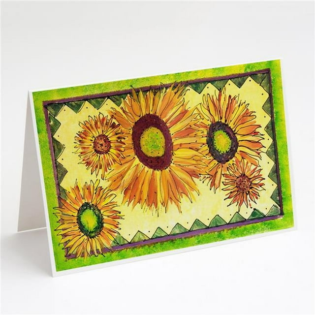 Cartes de Voeux et Enveloppes de Tournesol Fleur - Pack de 8