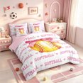 thumbnail image 2 of Manfei Pink Coquette Bowknot 7pcs Queen Bedding,Softball Ball Games Bedding Comforter Set Queen,Pink Reversible, 2 of 7