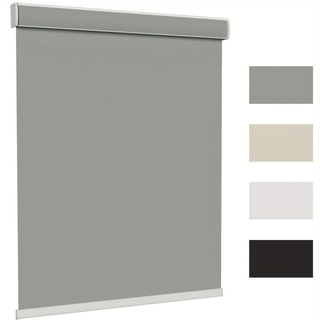 OUSITAID Cordless Blackout Roller Shades - Cord-Free Window Blinds with Privacy Protection Easy Installation & Smooth Operation Durable Fabric in White & Black | Modern Room Darkening S