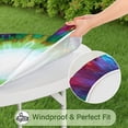 thumbnail image 5 of Colorful Radial Tie Dye Pattern Round Fitted Tablecloth with Elastic Edge,Dining Table Cover Waterproof,Outdoor Round Tablecloth for Camping,Dining,Indoor and Outdoor, 5 of 7