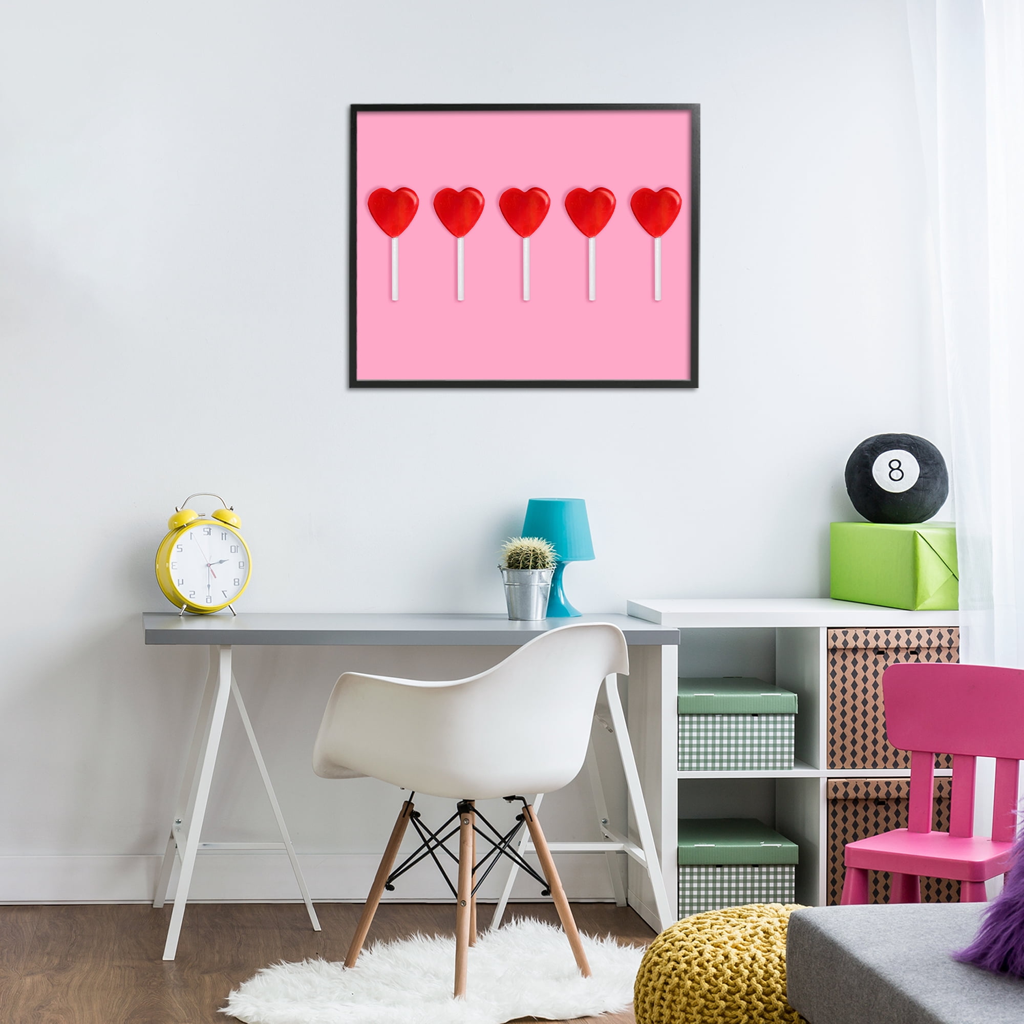 Stupell Industries Valentine's Heart Pops Black Framed Giclee Art, design by LISH Creative