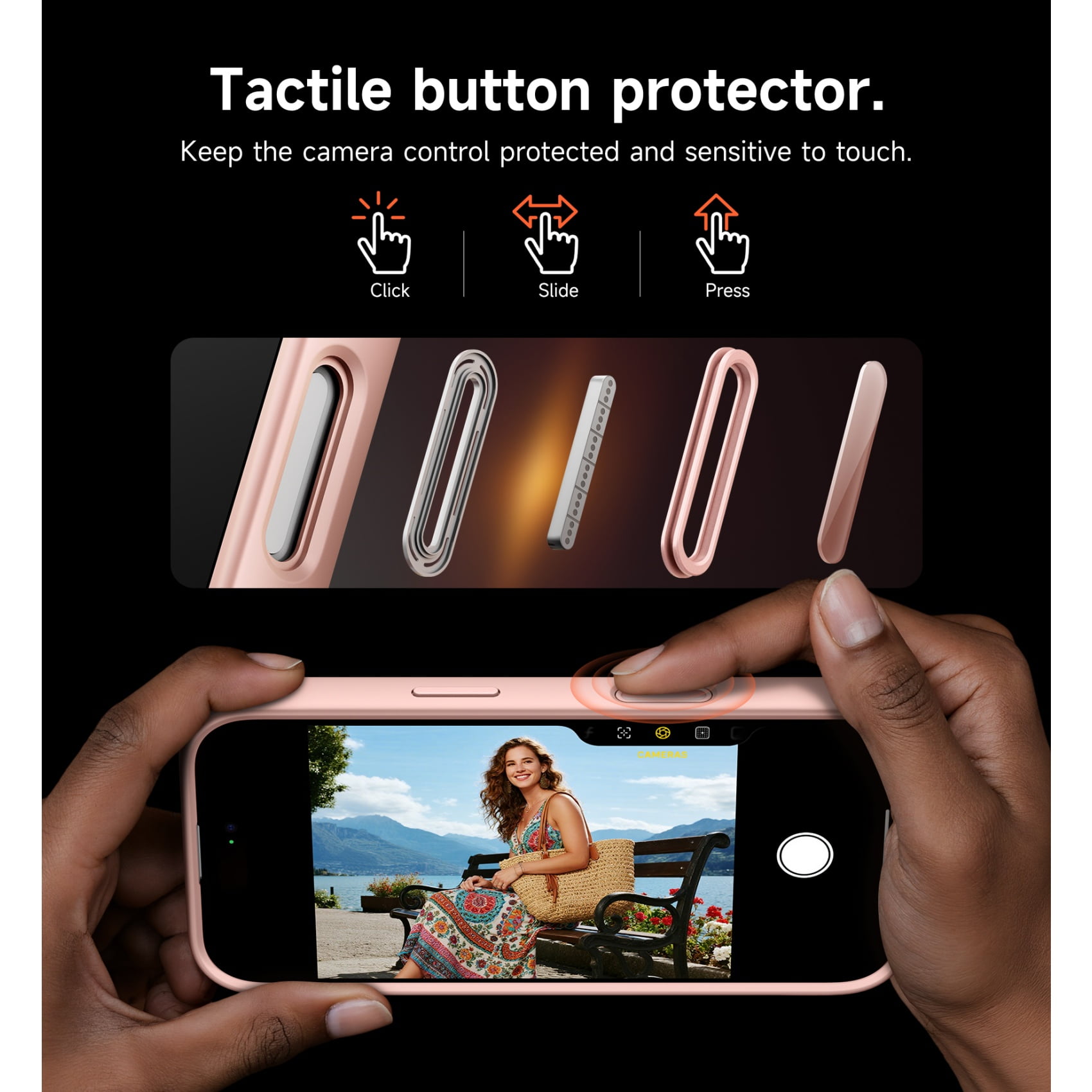 SURITCH Phone Case for iPhone 17 Pro with Camera Cover, Kickstand, Compatible with MagSafe, Shockproof Bumper Slim Protective Cover, Pink