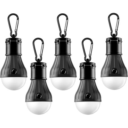 Tent Lamp Portable Tent Lights 5 Packs Hook Hurricane Lights Camping Light Bulb Camping Tent Lantern Bulb Camping Equipment for Camping Hiking Backpacking Fishing Outage