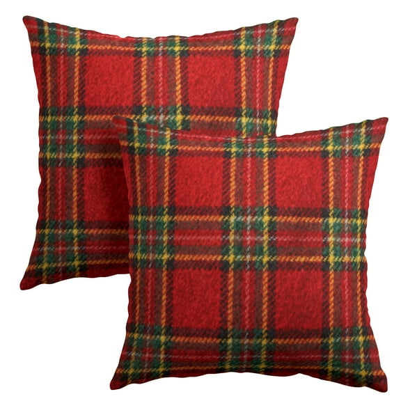 Red Christmas Pillow Covers Red Plaid Pillow Covers 18x18 in Plaid Christmas Decor Vintage Decorative Pillows for Bed Couch Sofa