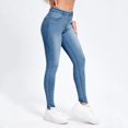 thumbnail image 4 of Aayomet Denim Womens Womens Classic Jeans Casual Slim High Waist Blue Denim Pencil Pants Trousers,Blue XXL, 4 of 5