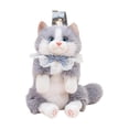 thumbnail image 1 of Mochila con forma de gato, ligera, con bonitos dibujos de animales de peluche para viajar. Gris, 1 of 9