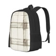 thumbnail image 3 of Large Capacity Backpack 16.5×12.5×5.5in Widened Shoulder Strap Design Main Bag Large Top Handle Belt Adjustable Shoulder Strap Ivory Checked Hand-Drawn Sketch_4, 3 of 8