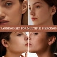 thumbnail image 4 of DESIGNICE 15 Pairs Flatback Stud Earrings, Surgical Steel Nickel-Free Sensitive Ears Gold, 4 of 7