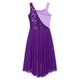 thumbnail image 6 of TSSOE Kids Girls Sequins Ballet Lyrical Dance Dress Performance Costume Contemporary Dancewear Purple 12, 6 of 7