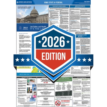 Corporate Labor Law Posters :: 2026 Iowa State & Federal Labor Law Posters - All in one [Plain Paper-English]