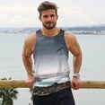 thumbnail image 6 of Gukieu 3d Lighthouse in the Surf Print Men's Quick Dry Fitness Vest, Round Neck Sleeveless Fitness Bodybuilding Top-Small, 6 of 7