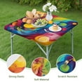 thumbnail image 4 of Colorful Abstract Pattern Square Fitted Tablecloth with Elastic Edge,Square Table Cover,Washable Elastic Table Cover for Home Kitchen Party Decor 34"x34", 4 of 6