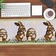 thumbnail image 2 of Camino de mesa de conejito de Pascua, decoración de mesa de fiesta de cena, decoración de mesa, caminos de mesa de conejo de punto elaborados por expertos, 2 of 8