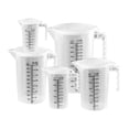 thumbnail image 3 of AMLESO 5 Pieces Plastic Pitcher Easy Clean Transparent Juice Beverage Jar Measuring Cup, 3 of 8