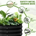 thumbnail image 3 of 3 Pcs 2x2x1ft Round Galvanized Raised Garden Bed Kit with Tomato Cages, Metal Planter Box Outdoor Raised Garden Beds for Gardening Vegetables Flowers, Black, 3 of 8