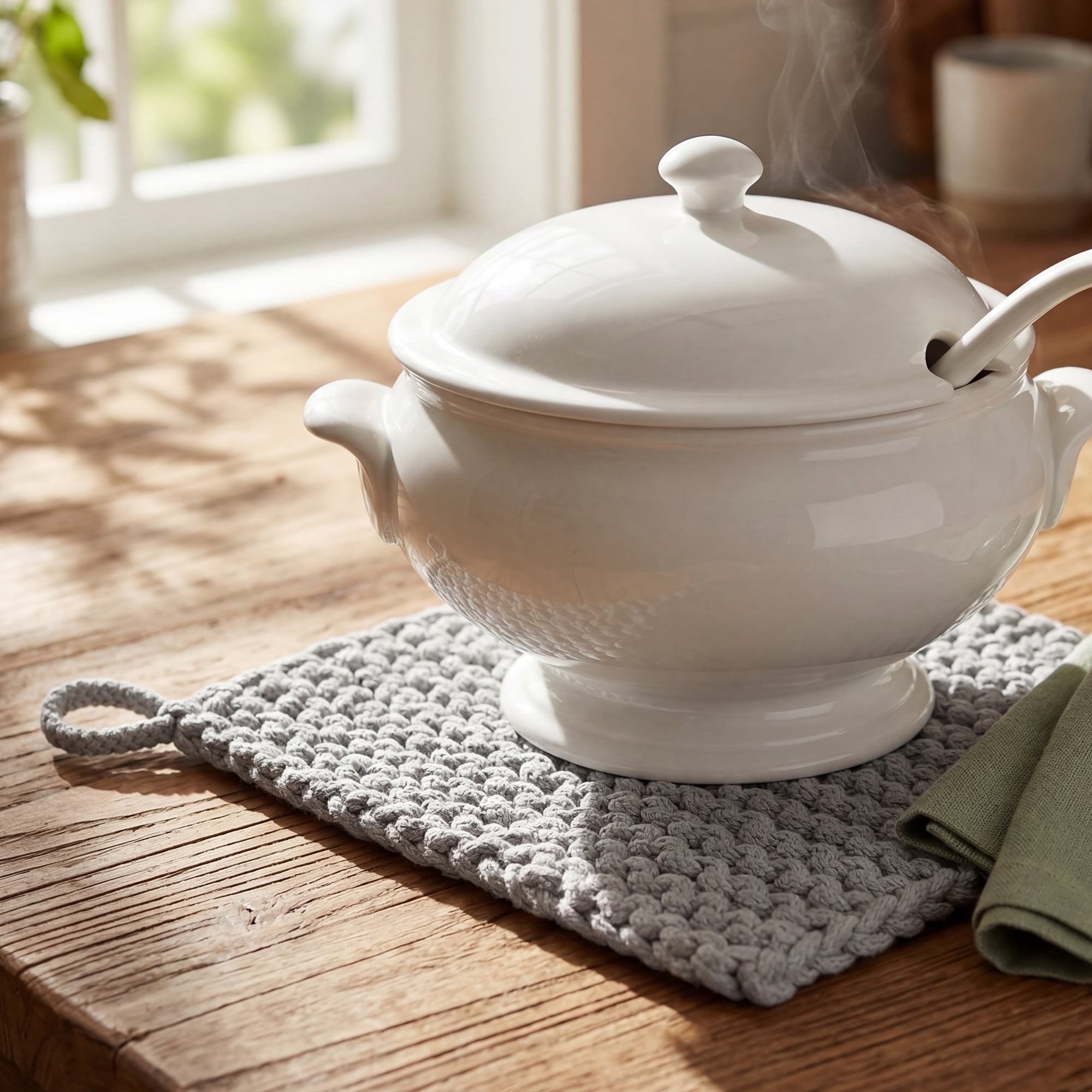 Unique Bargains Pot Holders Heat Resistant Non Slip Hot Pads Light gray 7.5*7.5in