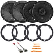 2x JBL Stage3 68CF 6.5" 760W Max Power 2-Way Component Car Audio Speakers, 2x 6.5" 560W Max Power 2-Way Coaxial Speakers, 4x 6" to 6.75" Speaker Adapter, 2x Speaker Connector Harnesses, Pry Tool Set