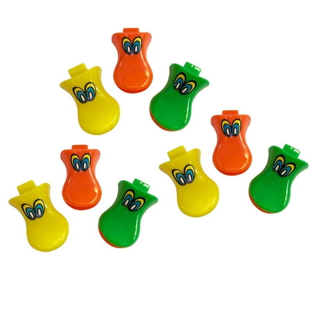 

HOMEMAXS 12pcs Plastic Cartoon Whistles Toy Duck Whistle Sounds Toy for Kids Children (Random Color)