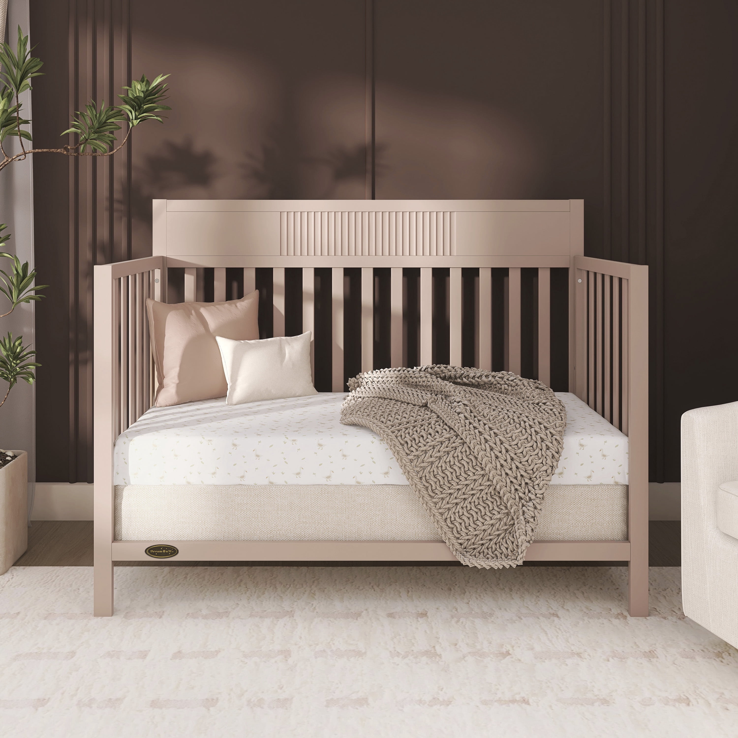 Dream On Me Ivy 5 in 1 Convertible Full-size Crib, Greenguard Gold & JPMA Certified, Converts from Baby Crib to Toddler Bed, Day Bed, Kids Bed and Full-size Bed, Almond Butter