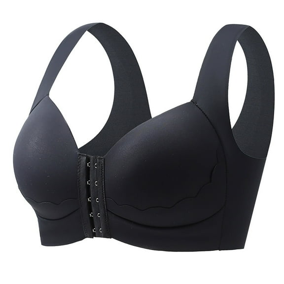 Fsqjgq Womens Underwear Strapless Bras for Women Bralettes for Women with Support Front Closure Cotton Bras Comfort Bra Plus Size Wireless Bra Nipple Covers Back-Smoothing Bralette Bras Corsets