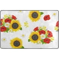 thumbnail image 4 of SKYSONIC 36x24in Poppy Sunflower Summer Area Rug, White Daisy Lovely Non-Slip Floor Carpet for Indoor Living Dining Room Bedroom, 4 of 7