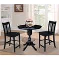 thumbnail image 3 of 36" Round Counter Height Table with 12" Leaf and 2 San Remo Stools - Black - 3 Piece Set, 3 of 3