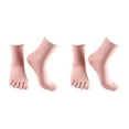 thumbnail image 1 of relayinert Soft Five Toe Socks Stretchable Cotton High Crew Socks Athletic Solid Socks Pink 2Set, 1 of 6