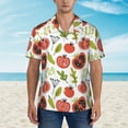 thumbnail image 4 of Daiia Tomatoes Hawaiian Shirt for Men Gentle Cotton Regular Short Sleeve Casual-Large, 4 of 9