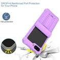 thumbnail image 2 of ELEHOLD Rugged Case for Samsung Galaxy Z Flip 5, Hybrid Heavy Duty Shockproof Case with Foldable Hidden Kickstand Belt Clip Holster Full Body Protective Case for Samsung Z Flip 5,Purple, 2 of 7