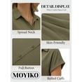 thumbnail image 4 of MOYIKO Short Sleeve Summer Tops for Women Casual Button Down Shirts Solid Business Work Blouses, 4 of 7