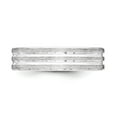 thumbnail image 3 of White Sterling Silver Ring Band Wedding 6mm Brushed Fancy Size 7.5, 3 of 4