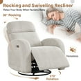 thumbnail image 3 of Aemeios Corduroy Swivel Rocker Glider Power Recliner Nursery Rocking Chair with USB and Type-C Ports, Camel, 3 of 7