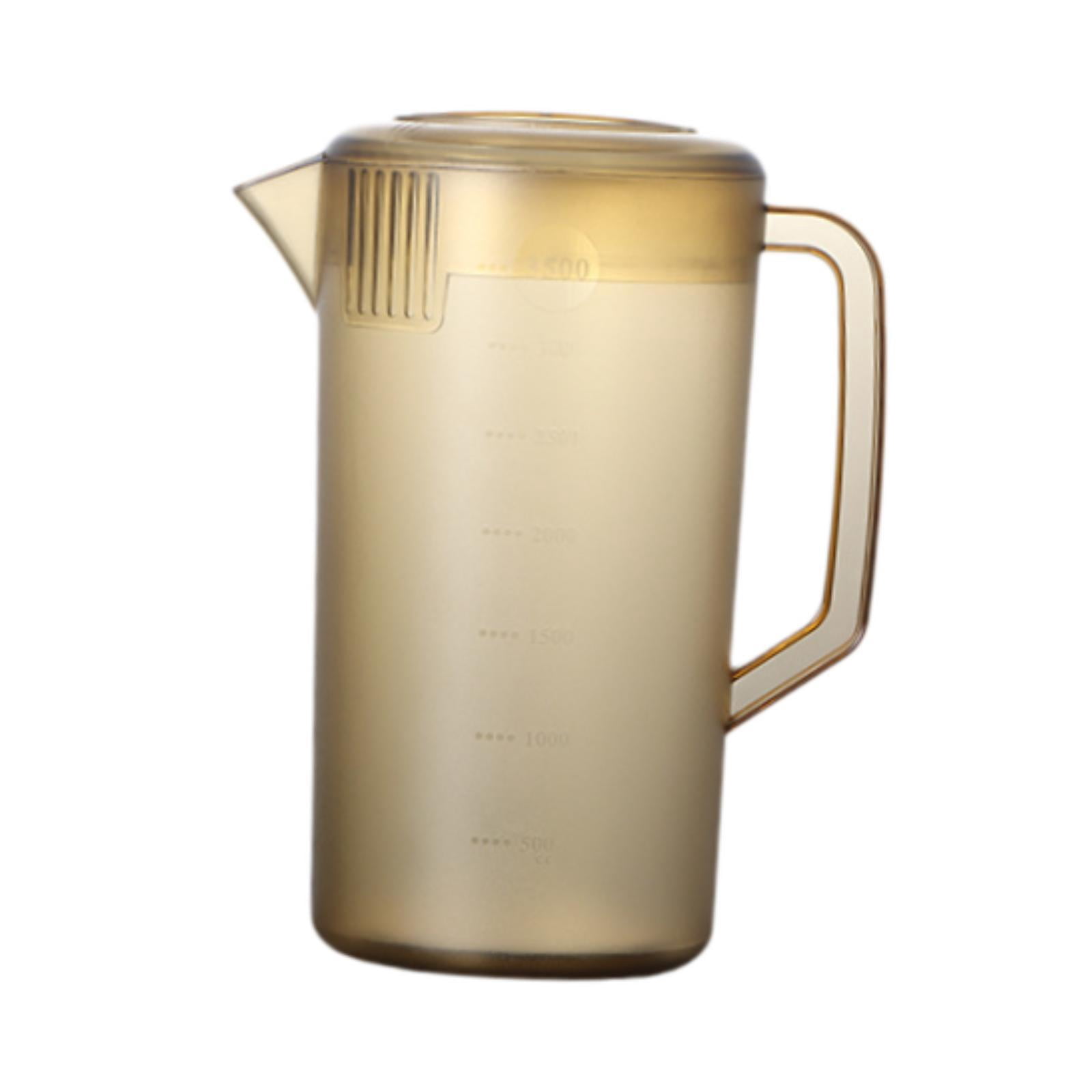 Fiocias Pitcher with scale, portable water pitcher, beverage pot, kettle for restaurant, 3500ml Brown