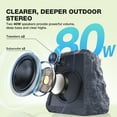 thumbnail image 2 of 2 Pack Outdoor Rock Bluetooth Speakers, Tweeters+Subwoofer, Pair 100+ Speakers, Stereo Deep Bass IPX7 Waterproof Speaker, Solar Powered, Perfect for Pool, Garden, Deck and Outdoor, 2 of 7
