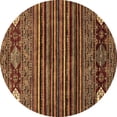 thumbnail image 1 of Ahgly Company Indoor Round Abstract Brown Modern Area Rugs, 5' Round, 1 of 4