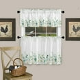 thumbnail image 3 of 3 Piece Curtains Tiers and Valances Set, Eucalyptus Leaves Summer Watercolor Green Leaf Flower Rod Pocket Short Window Treatment Tiers Curtains Panel and Valance for Cafe Bathroom Kitchen, 3 of 6