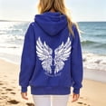 thumbnail image 3 of Uobin Womens Angel Wings Hoodie Trendy Long Sleeve Sweatshirt Baggy Drawstring Sweat Shirt Casual Pullover Tops with Pocket, 3 of 6