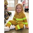 thumbnail image 6 of RUINIXCW Kids Toddler Baby Boy Girl Halloween Firefighter Costume Fall Winter Birthday Outfit Reflective Striped Button Down Collared Long Sleeve Shirt and Pants Set, 6 of 8