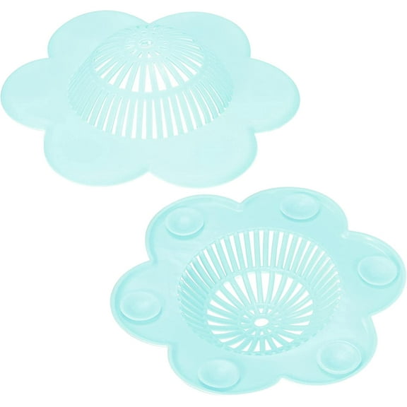 Kitchen Sink Strainer, Silicone Sink Disposal Stopper Flexible Drain Sieve Hair Catcher Green 2 Pcs