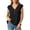 Black, variant on Linen Cotton Blouses For Women Summer V Neck Button Detail Ruffle Trim Casual Workwear Cruise Resort Daily Errands Street Style Smart Coastal Trip