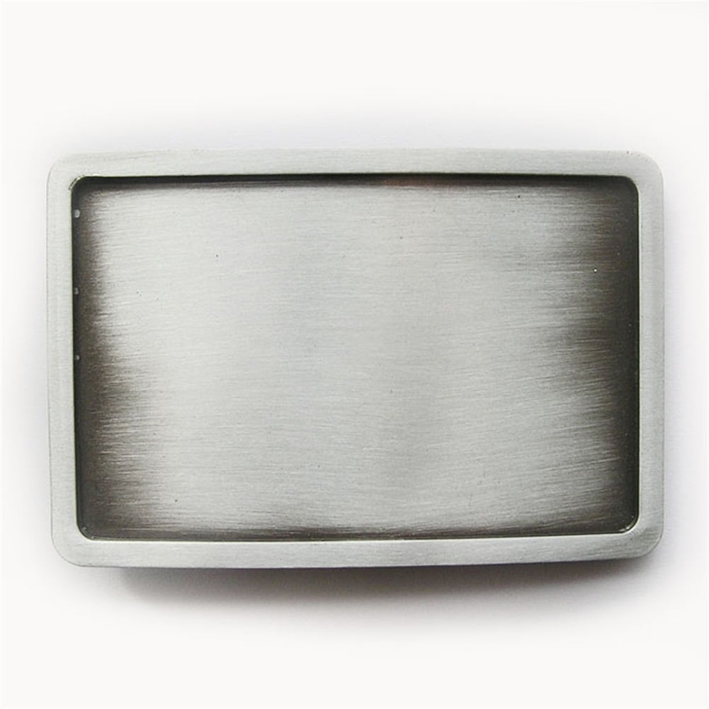 Antique Brushed Silver Rectangle Blank Belt Buckle Custom Belt Buckle ...