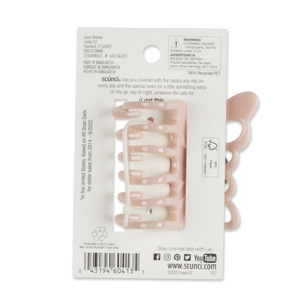 Scunci Consciously Minded Butterfly Claw Clip, Pink