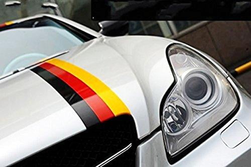 59" Three Color German Flag Car Hood Stripes Vinyl Decal Sticker For BMW 