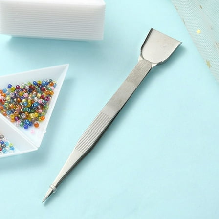 NICEXMAS Bead Scooper Tweezer Silver 1Pcs 6.3X1X0.2In