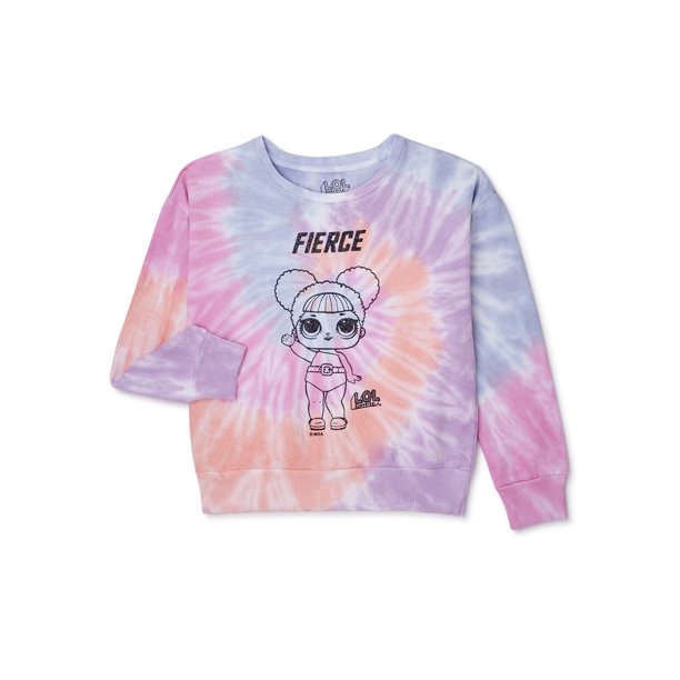 L.O.L. Surprise! Girls TieDye Long Sleeve Sweatshirt, Sizes 418