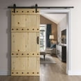 thumbnail image 3 of Coast Sequoia 36 in x 84 in Castle Style Finished Knotty Pine Wood Sliding Barn Door With Hardware Kit (Carbon Gray), 3 of 5