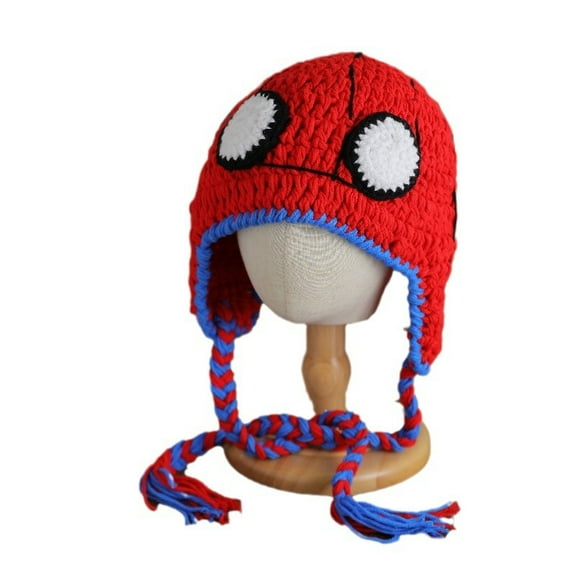 Hand-Knitted Red Wool Hat Ear Warmer Soft Gentle Toque Unique Design Winter Accessory