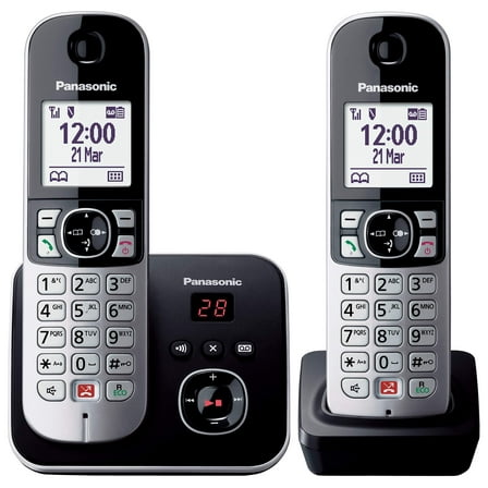 Panasonic KX-TG6862JTB Telefono Cordless Digitale con Segreteria Telefonica Digitale, Unità Bas